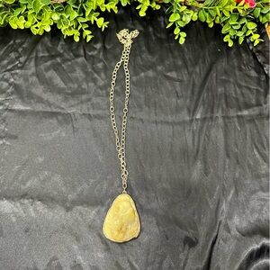 0068 Resin geode large statement necklace long